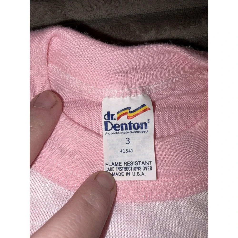Vtg 80's Dr. Denton‎ Girls 3 T Nightgown  Pajamas Tiger Dancing Tuxedo Keyboard